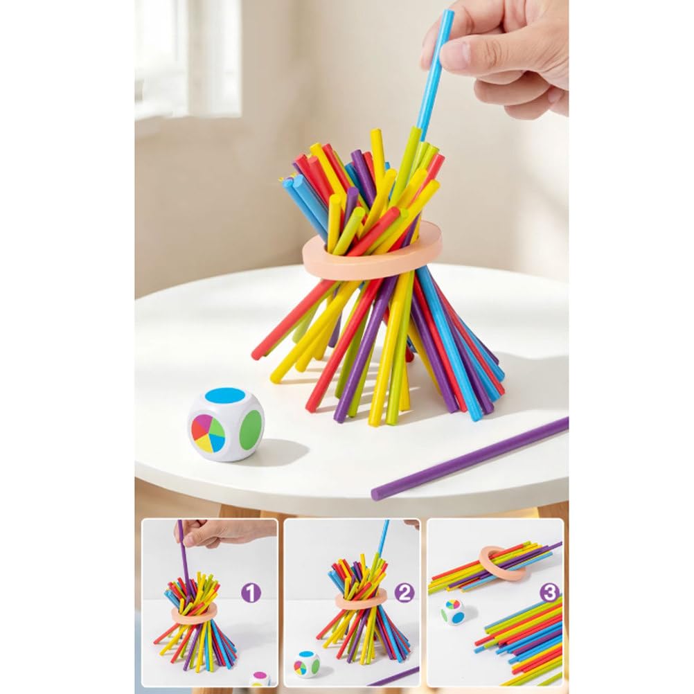 Jeu bâton Bois Montessori Tirer, Jouet motricité Fine tri Couleurs