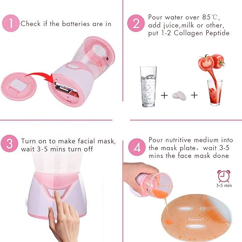 Miniatura 5 de Face Maker Fruit Vegetable Home Automatic DIY Face Cream Maker Home Automatic DIY Crema Facial Maker (rosa)
