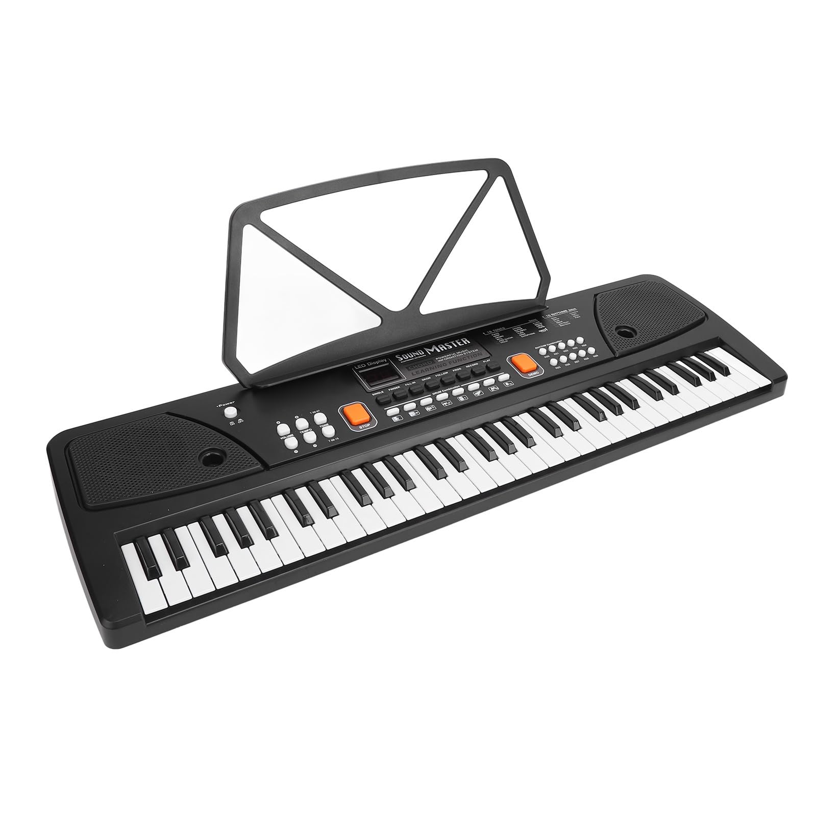 Przenośne Pianino Elektroniczne z 61 Klawiszami i Akumulatorem, Podwójnymi Głośnikami Stereo, funkcją AUX IN, Idealne dla Początkujących Dorosłych