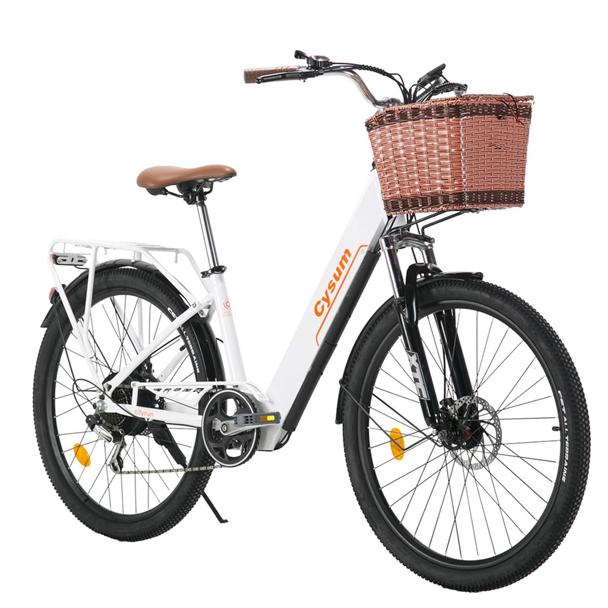 cysum cityrun bicicletta elettrica, 26'' Bici Elettrica per adulto uomo donna, 250w motore 25km/h, E-Bike con batteria al litio 36v 10ah