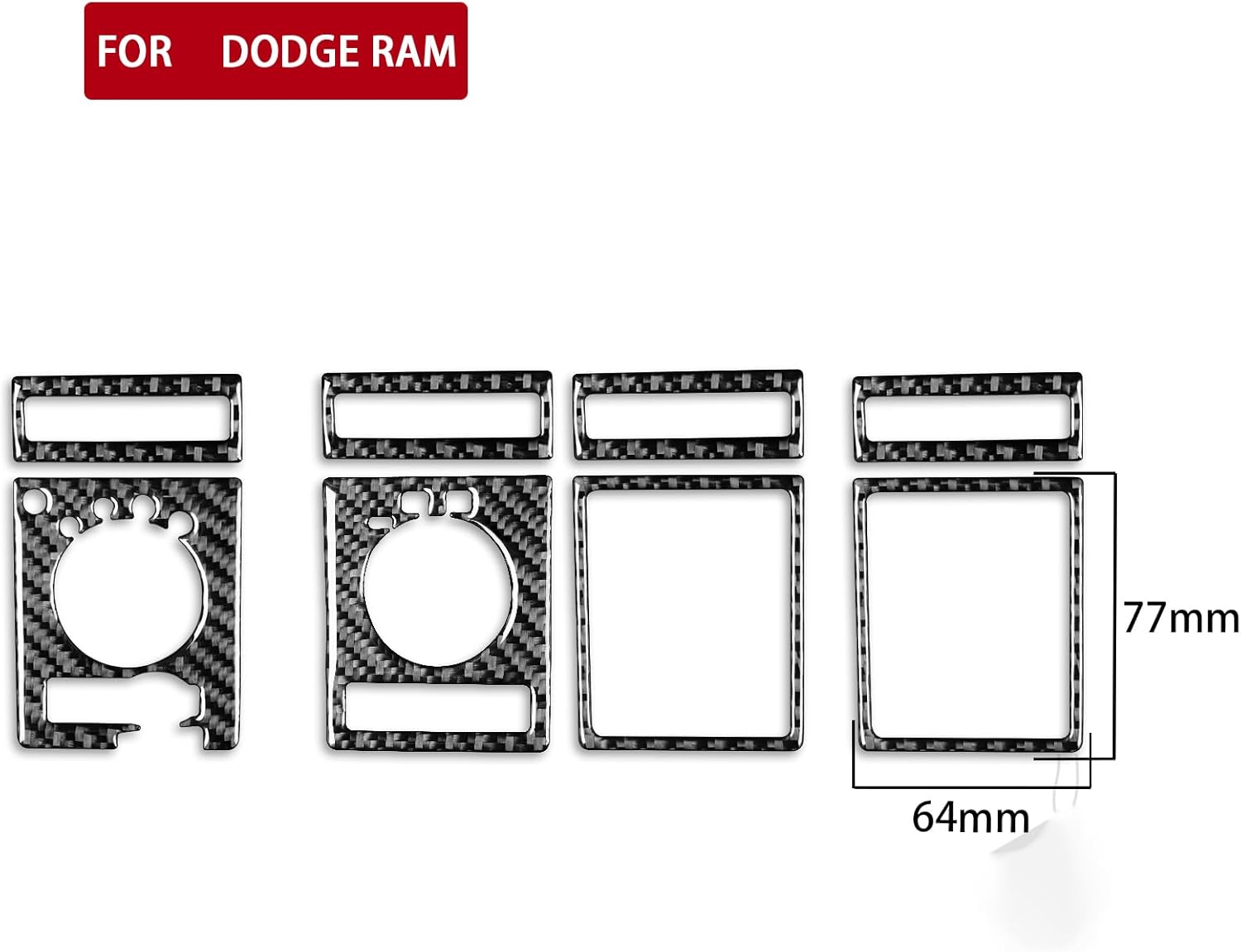 Car Carbon Fiber Accessories Dashboard AC Vents Type-B 8pcs Protective Cover Sticker Compatible with Dodge Ram 1500 2009 2010 2011 2012