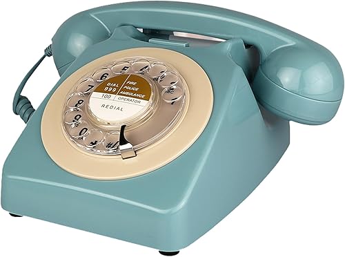 Miniatura 11 de Teléfono retro, teléfono TelPal con cable, teléfonos antiguos, teléfono de escritorio antiguo vintage, teléfonos fijos clásicos de los años 80 para