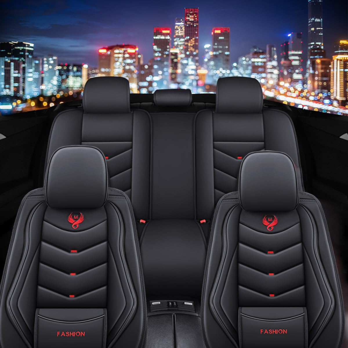 Car Seat Cover for Nissan Titan 2017-2024 Waterproof and Dustproof Faux Leather Airbag Compatible Cushion Protectors Guards Car — view 3