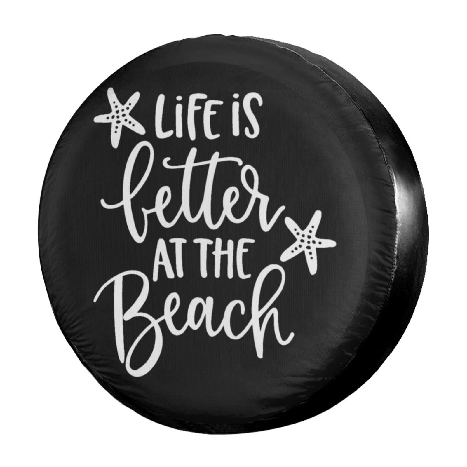 Foruidea Life at The Beach Spare Tire Cover Dust-Proof Wheel Tire Cover Fit Trailer, RV, SUV and Many Vehicle 17 Inch