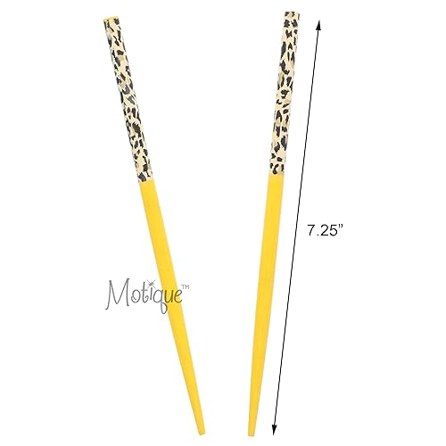 Miniatura 7 de Señora china impresión y animal print palos de pelo para las mujeres - naranja