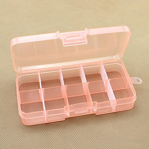 Fucool Plastic 10 Grid Adjustable Jewelry box Portable Storage Organizer Container Case (Orange)