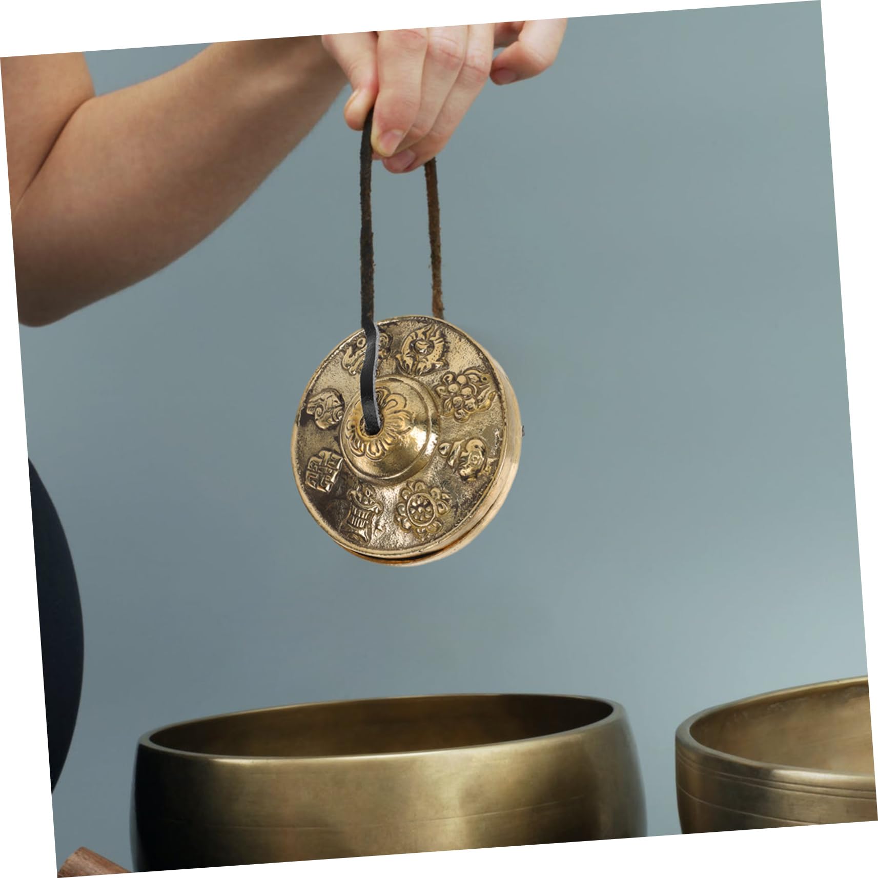ibasenice Cymbale à Doigt en Cuivre Instrument de Percussion Créatif pour Contemplation et Yoga Accessoire Zen Facile à Transporter pour Relaxation et Pratique Spirituelle