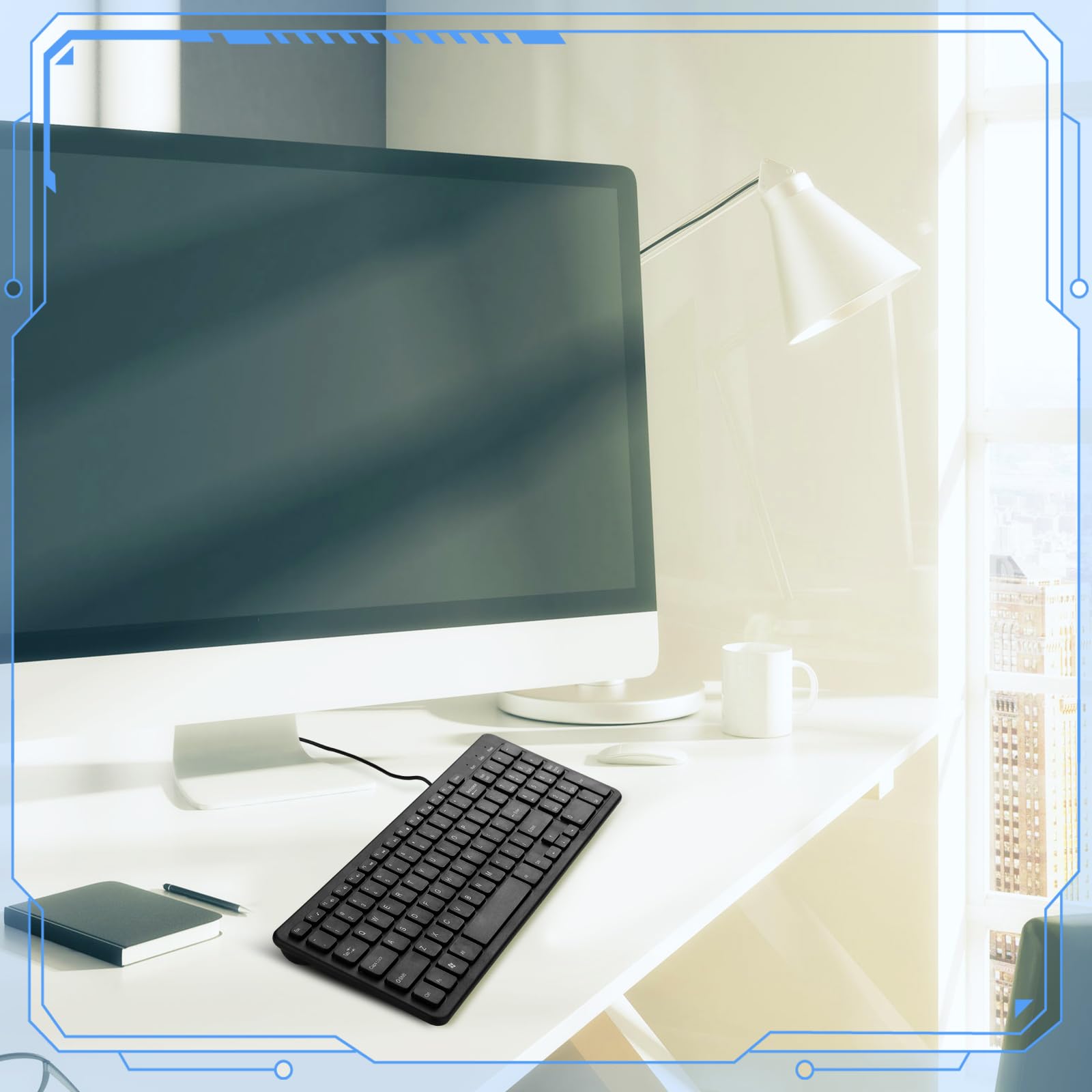 Kanayu 16 tastiere con cavo, sottile, a basso profilo, USB, connettività, tastiere per computer, compatibile con PC/laptop/Windows, colore nero