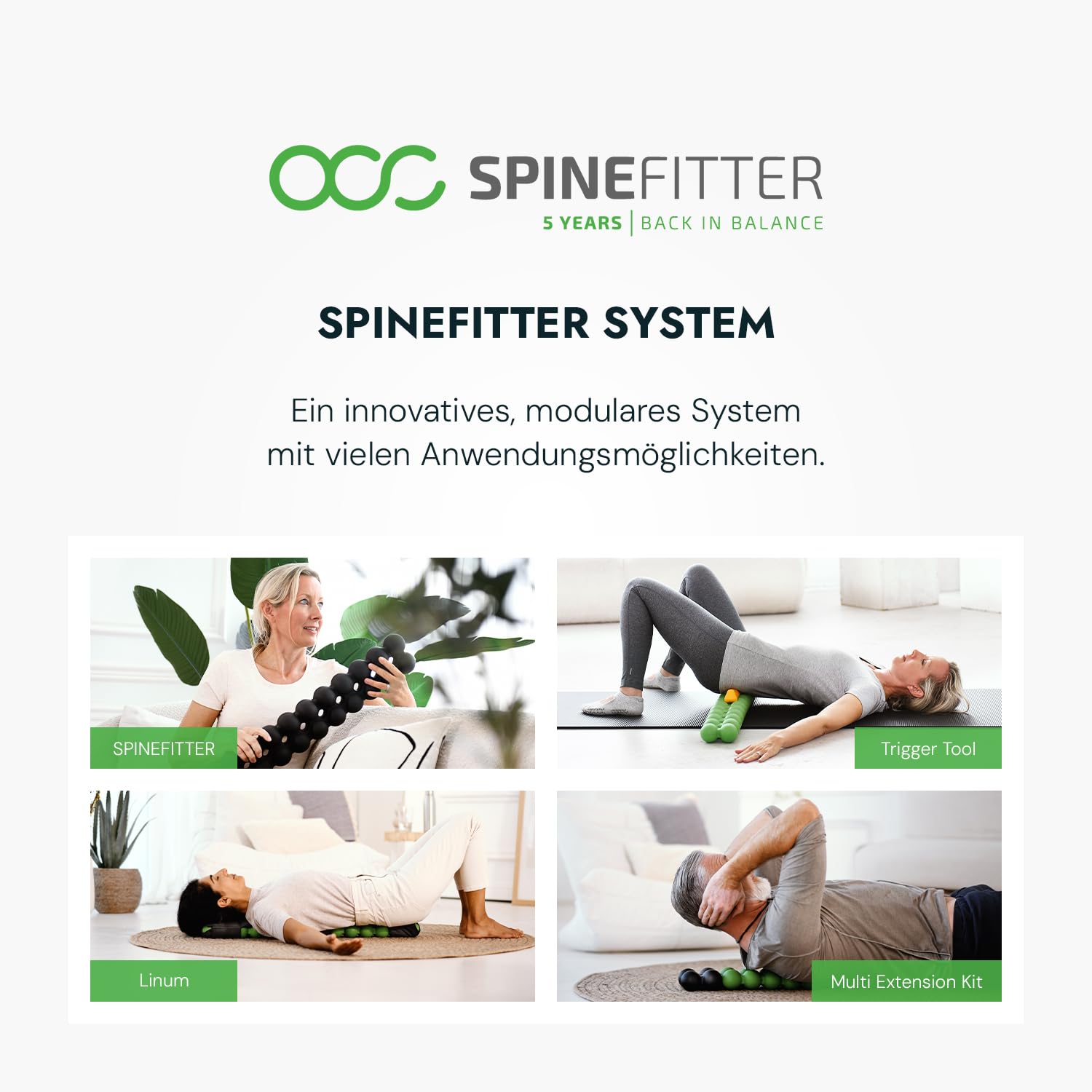 SPINEFITTER by SISSEL® Anthrazit | Massagegerät für Rücken & Balance | Rückentrainer löst Verspannungen & Blockaden | Ideal zu Pilates und Yoga | Zur Entspannung der Wirbelsäule |Für Zuhause & Praxis