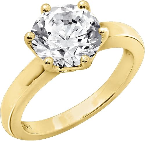 Sterling Silver Solitaire Ring set with Round Infinite Elements Cubic Zirconia