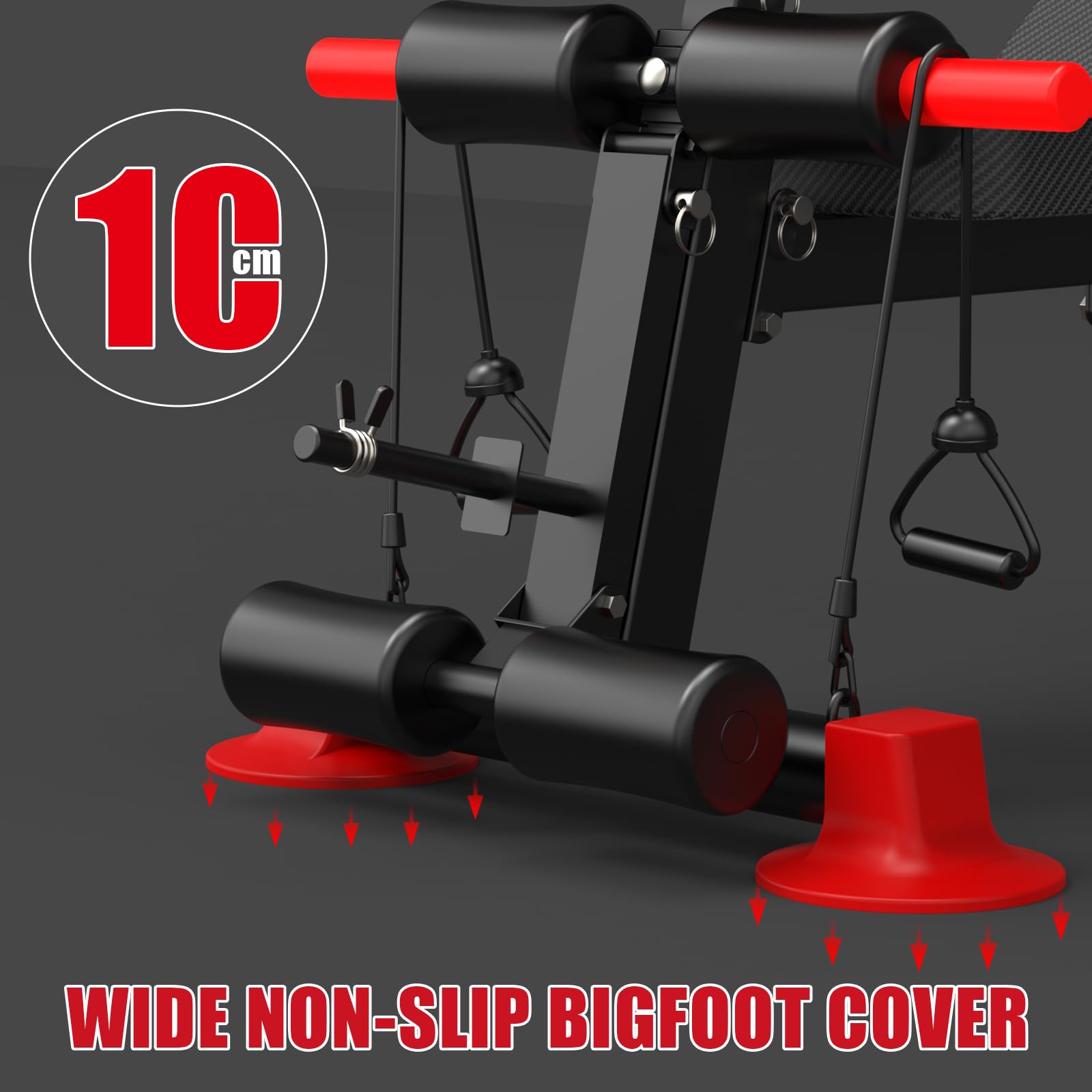 Adjustable Weight Bench, Foldable Home Gym, 1050lbs Capacity | Heavy-duty steel frame, 1050lbs max load, 8-level backrest adjustment, no assembly required, compact foldable design