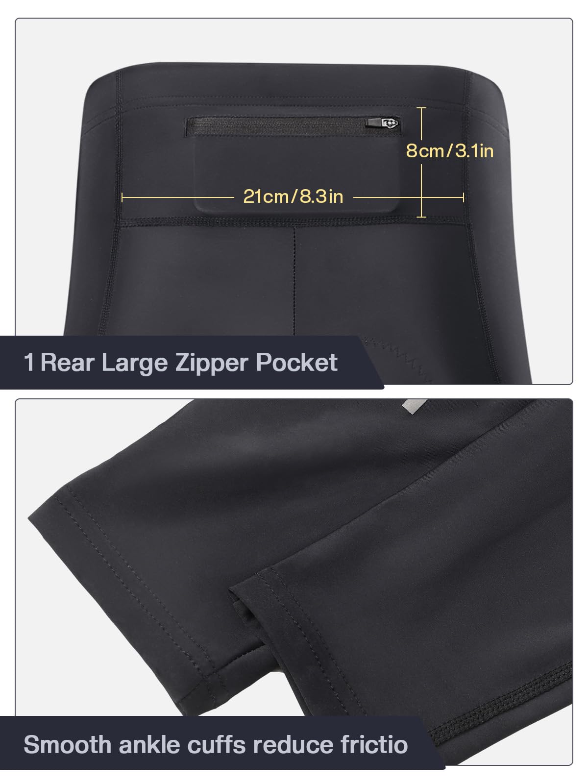 ARSUXEO Pantalon de Cyclisme pour Homme Leggings de Cyclisme rembourrés Collants de Cyclisme avec Protection Contre Le Froid, rembourrés légers H99
