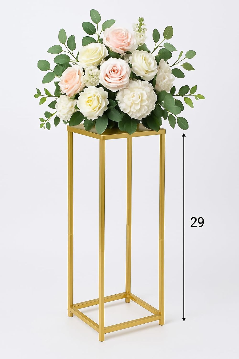 Koyal Wholesale 1Pcs 29 Inch Tall Modern Matte Gold Pedestal Stand, Metal Plant Stand Indoor Flower Pedestal Stands for Wedding Gold Harlow Stand Home Decor
