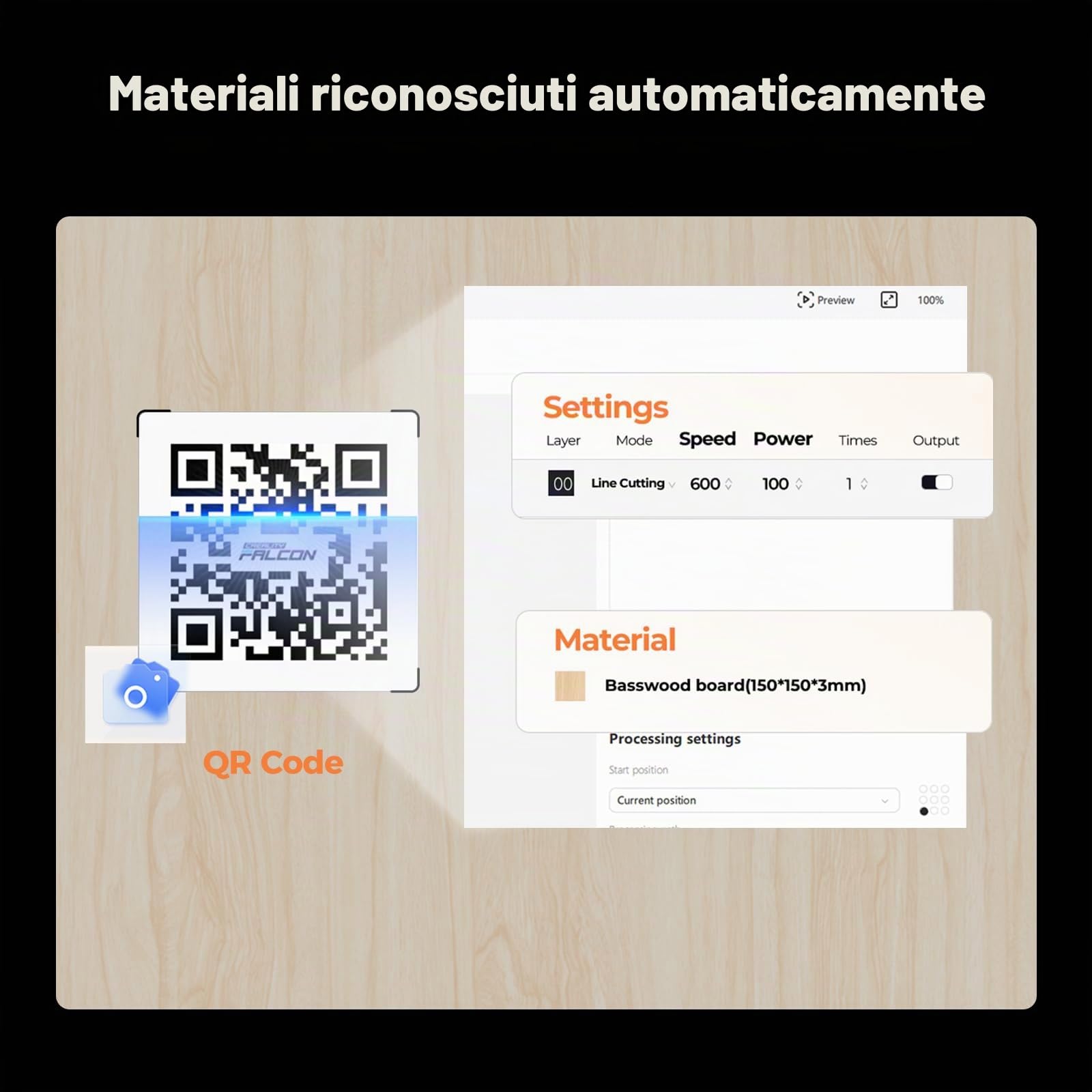 Creality Falcon A1 Macchina per incisione laser 10 W con tavolo a nido d'ape 460 x 346 mm, rilevamento automatico del materiale, incisore e taglierina laser da 600 mm/s, posizionamento telecamera HD