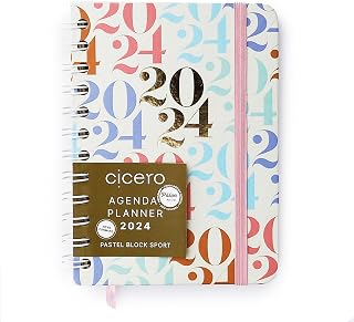 Agenda Planner Wire-O 2024 Pastel Block Sport Semanal Journal 11,5X16 Dois Mil E Vinte Quatro, Cicero