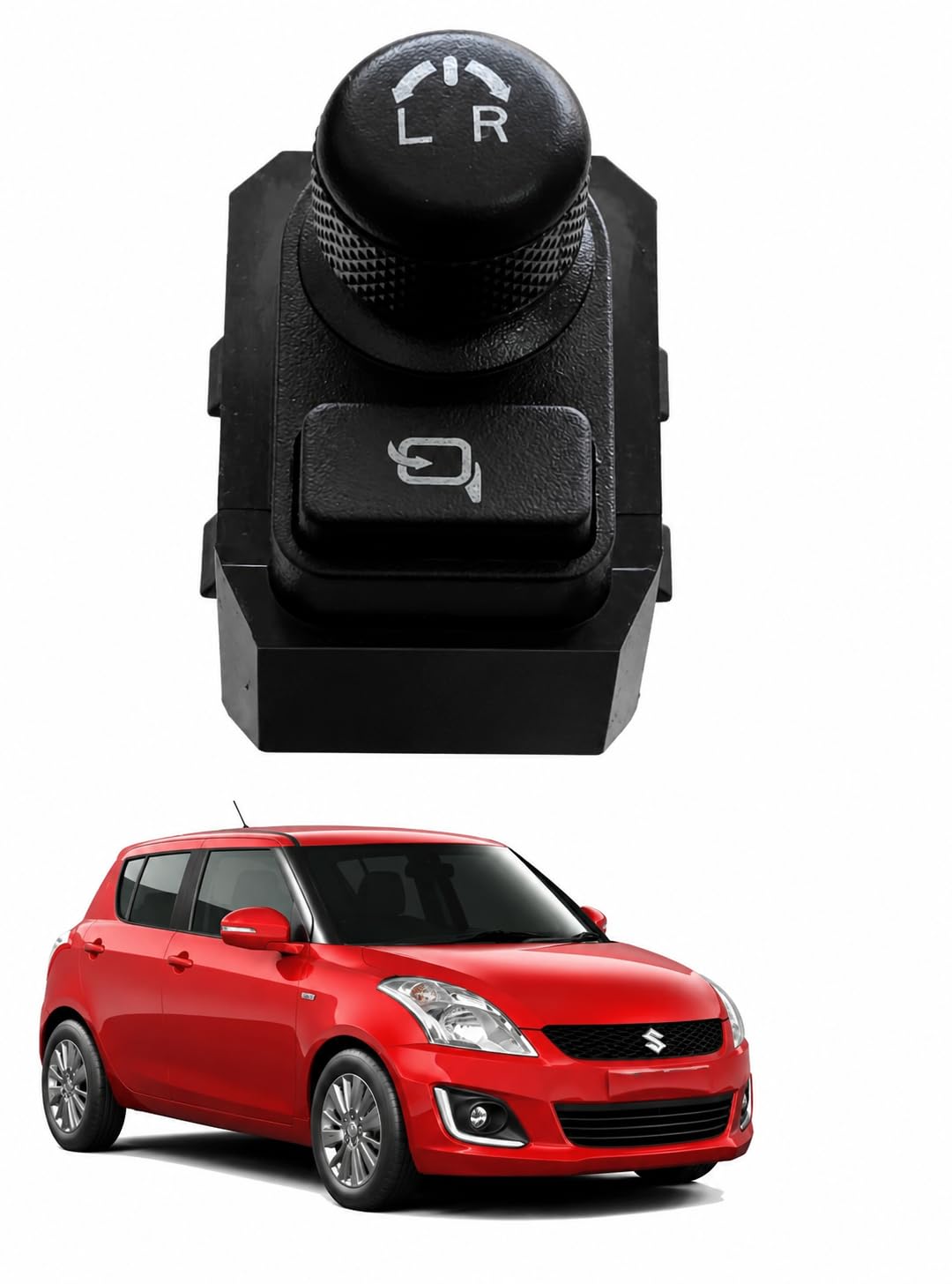 SUBBWAY Side Glass Adjuster Button for Maruti Suzuki Swift, Left and Right Mirror Control Switch, Black-image-32