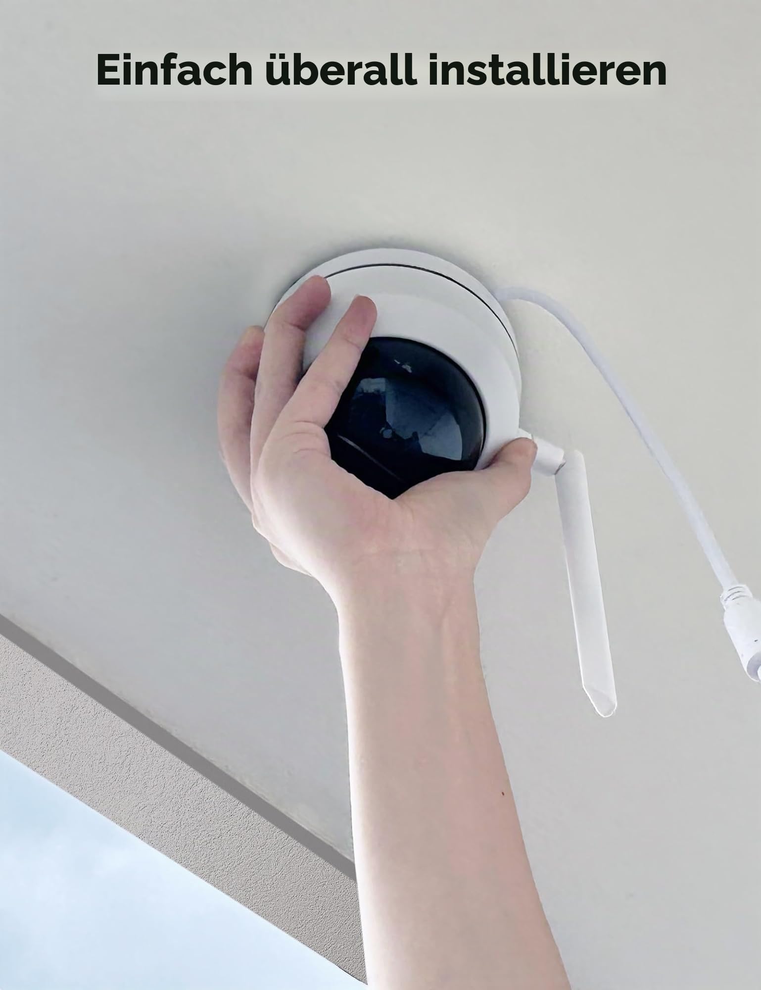 Hiseeu 5MP Überwachungskamera Aussen WLAN, 360° Rundblick kabelloses Kamera Outdoor mit Farbnachtsicht, 2-Wege-Audio, IP66 wasserdicht, Cloud- und SD-Kartenspeicher