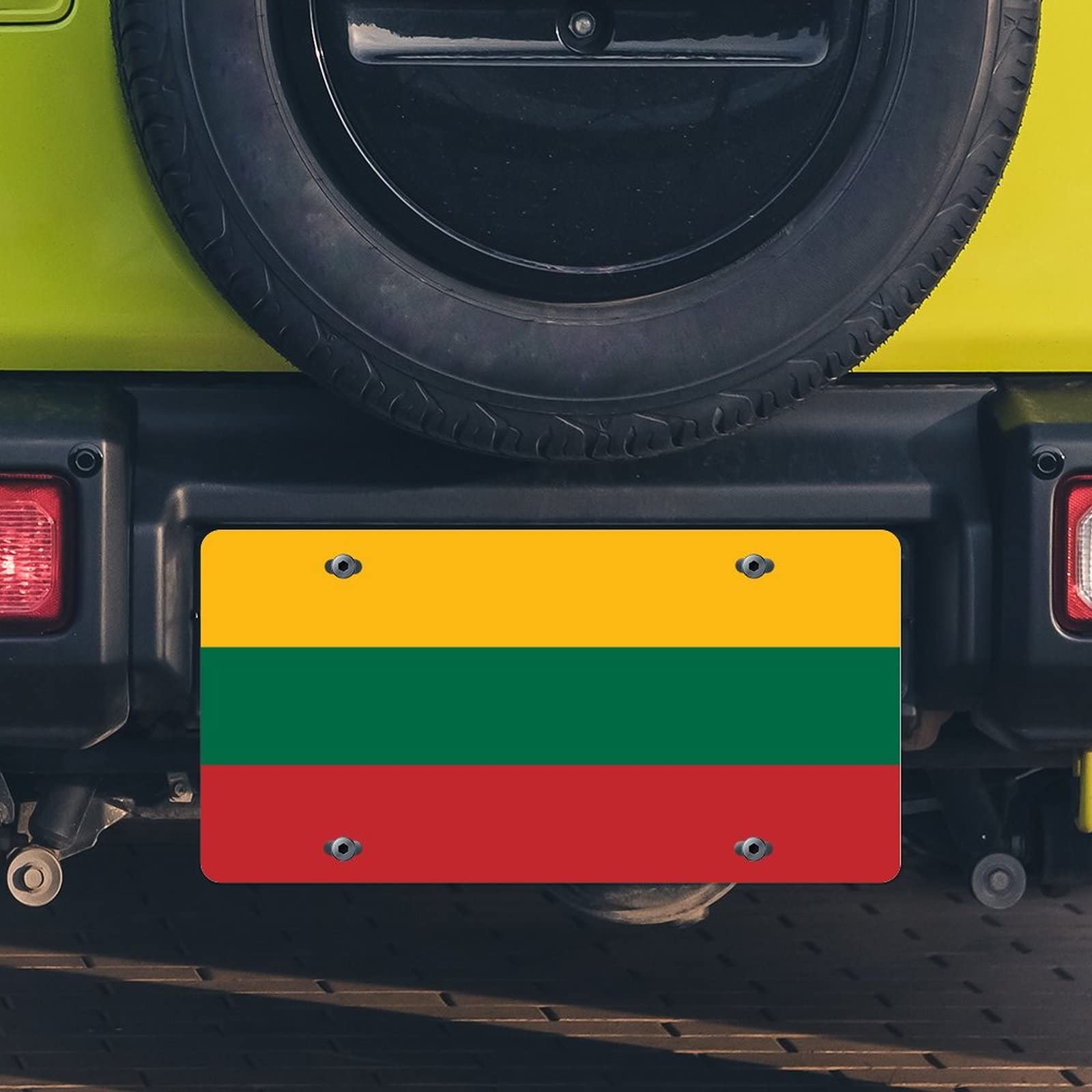 Targa Auto Personalizzata Bandiera Lituania - Metallica, 15x35 Cm, Decorazione Patriottica Per Auto E Moto - Foto 12