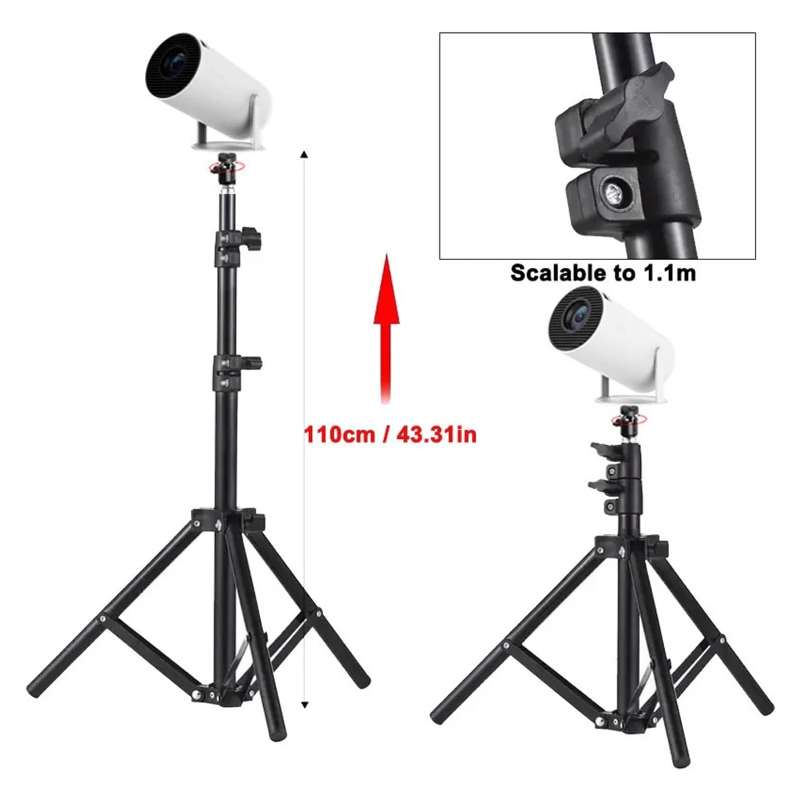 Trípode For Proyector, Compatible Con DITONG, Piezas De Montaje De 110/160 Cm