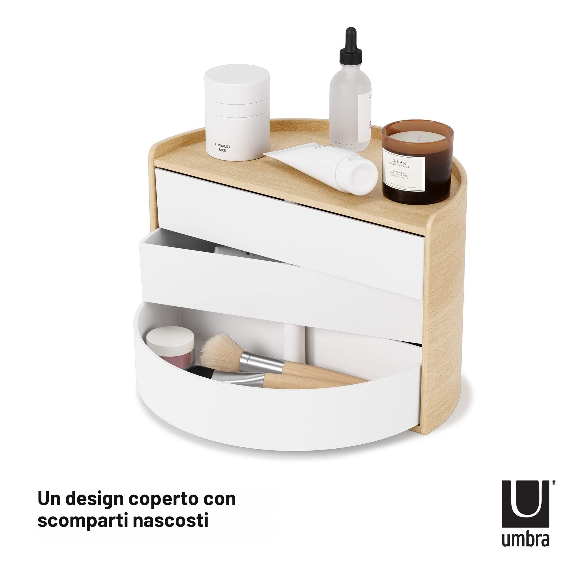 Umbra Moona Portagioie, Compensato, Bianco/naturale