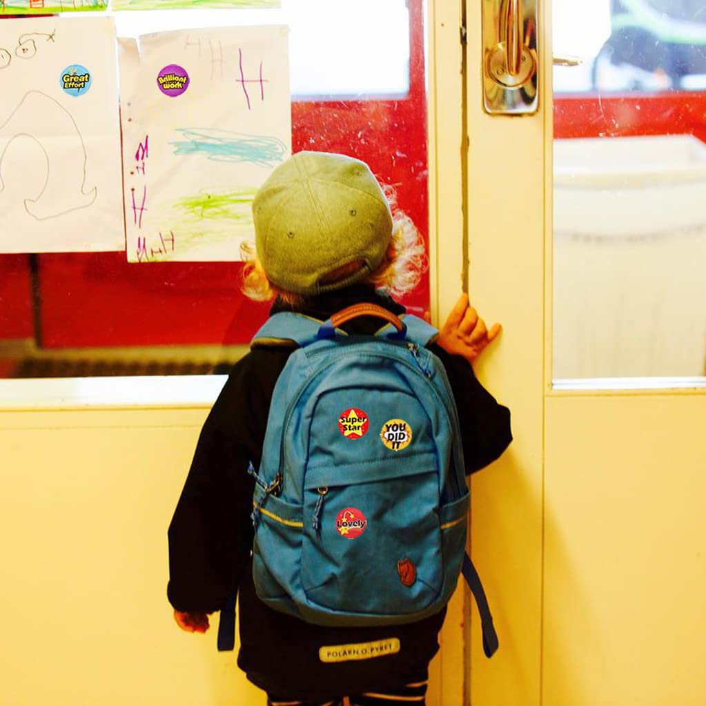 Belohnungsaufkleber für Lehrer, 2,5 cm, Ermutigung, Motivationsaufkleber, Etiketten für Studenten, Kinder, Schule, Klassenzimmer, Auszeichnung in 24 Designs (3 Rollen), 1500 Stück