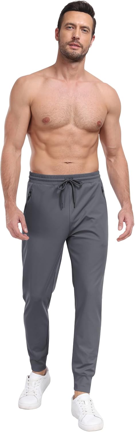 3 Pack Men's Sweatpants with Zipper Pockets,Workout Gym Traning Track Joggers Pants for Men Running Jogging Pants - Image 4