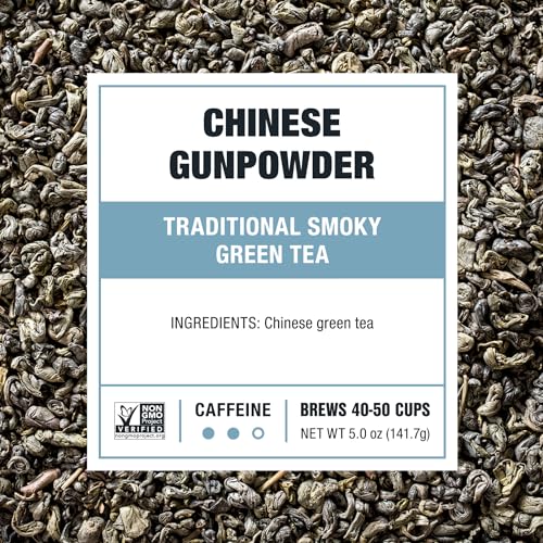 Image of Tiesta Tea - Chinese Gunpowder, Loose Leaf, Traditional Smoky Green Tea, Premium Aromatic Blend, Medium Caffeinated, 50 Cups, 5 Ounce Refillable Tin
