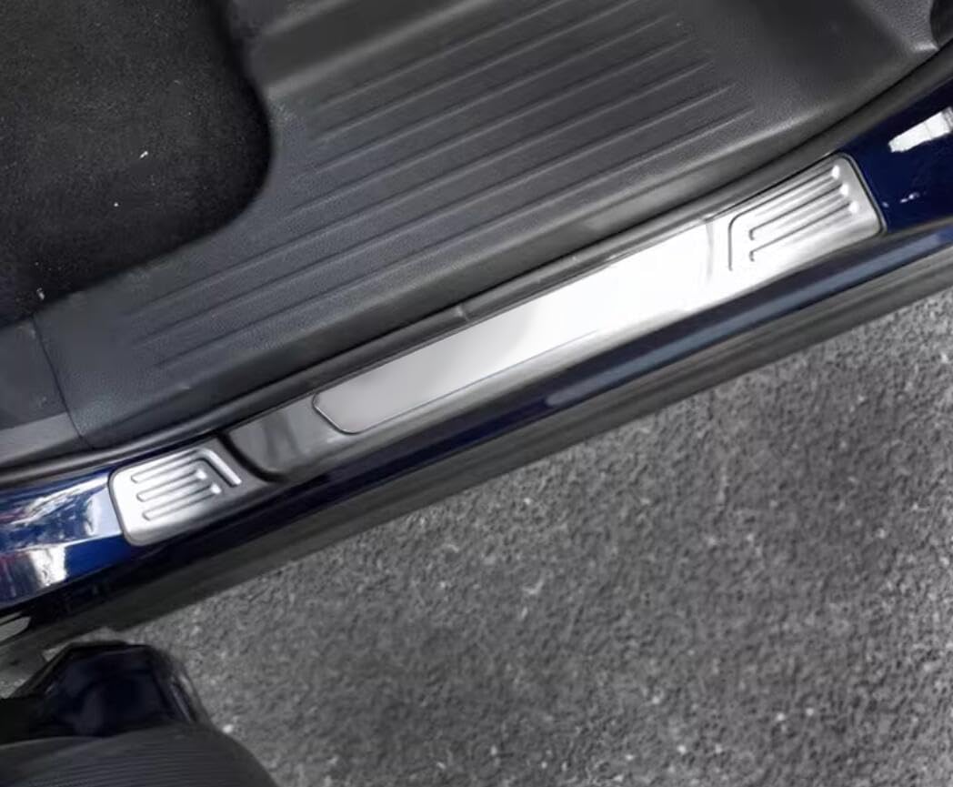 8Pcs Silver Car Inner+Outer Door Sill Scuff Plate Cover Trim Compatible for Nissan Pathfinder 2022-2023-2024-2025 (Not fit Nissan Pathfinder Concept)