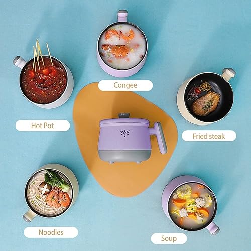 Miniatura 7 de Shabu Shabu Shabu - Olla eléctrica multifunción automática inteligente de 1.8 L, mini olla antiadherente con control multipotencia, cocina eléctrica