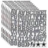 YIKTUNQ 1.5 Inch Letter Number Stickers, 448 Pieces Self-Adhesive Alphabet Sticker Letters Numbers Reflective Decals for Scrapbooking Water Bottle Craft and Laptop - 8 Sheets Black