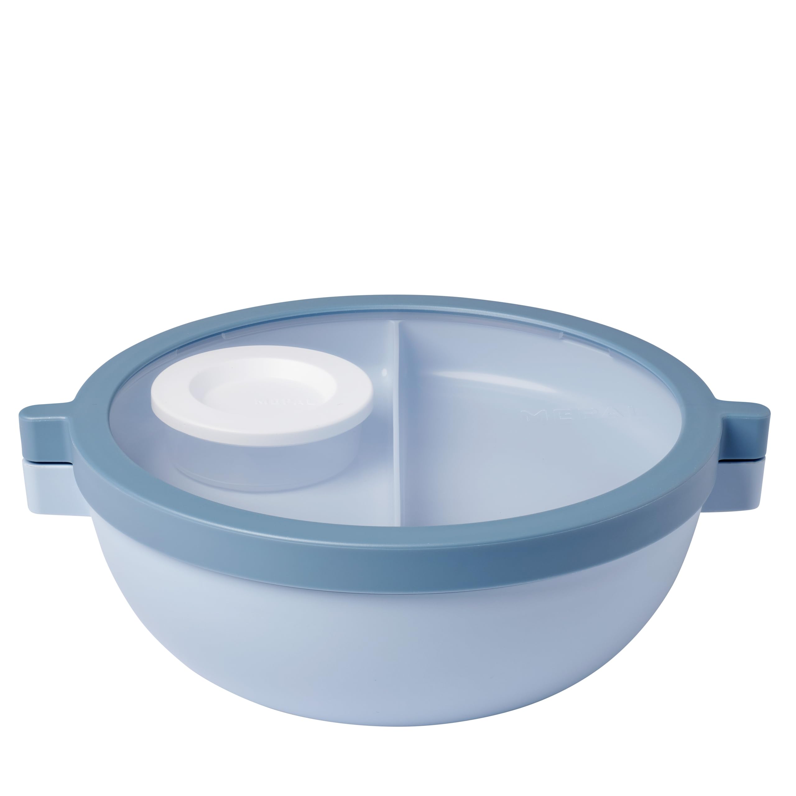 Mepal - Bento Vita Bowl - Lunch Box with Compartments - Extra Dressing Lid & Tray - Bento Box - Salad Box To-Go - 1500 ml - Nordic Blue