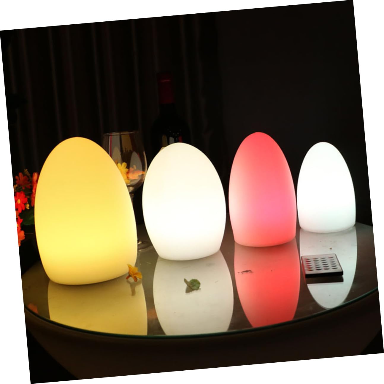 Lámpara de Noche LED Huevo Colorido Recargable USB Luz Ambiental para Mesa Hogar Exterior Bar