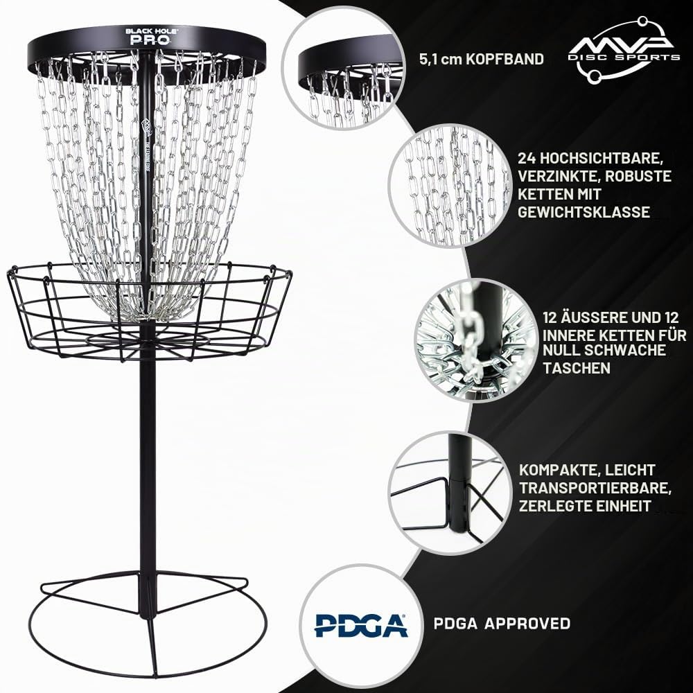 MVP schwarz Loch Pro 24-Chain Tragbare Disc Golf Korb Target