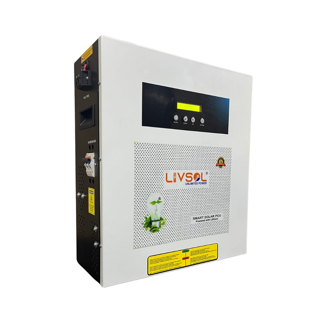 Livsol L-iON1500 1100VA Smart Solar Wall Mountable Inverter with Integrated 1280Wh Lifepo4 Lithium Battery with Upto 12 Years Long Life I for Home, Office and Shops | 3Hr 15Min Backup @ 400Watt-image-30