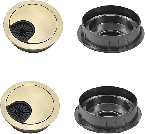 Miniatura 25 de MroMax Ojales de escritorio de aleación de zinc de 3.07 pulgadas, cubierta de agujero para cable, ojales de escritorio, organizador de cables para