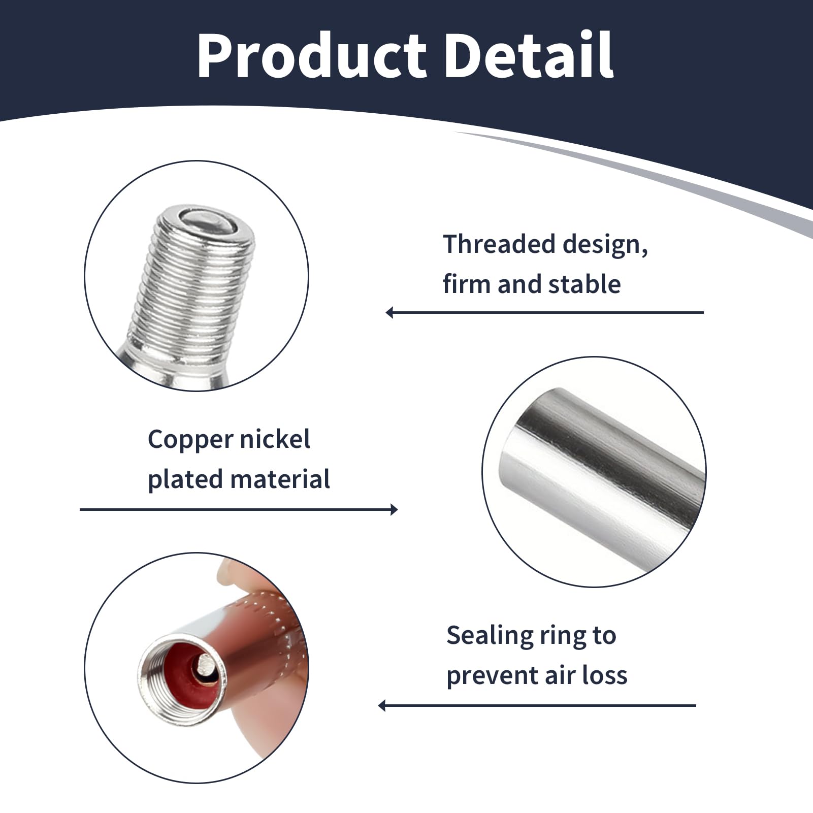 2 szt. Przedłużka do opon 39 mm, przedłużenie zaworu opon ze stopu aluminium z zaworem zapobiegającym przeciekaniu, sztywne przedłużenie, kompatybilna z hulajnogą elektryczną, samochodem, pompą