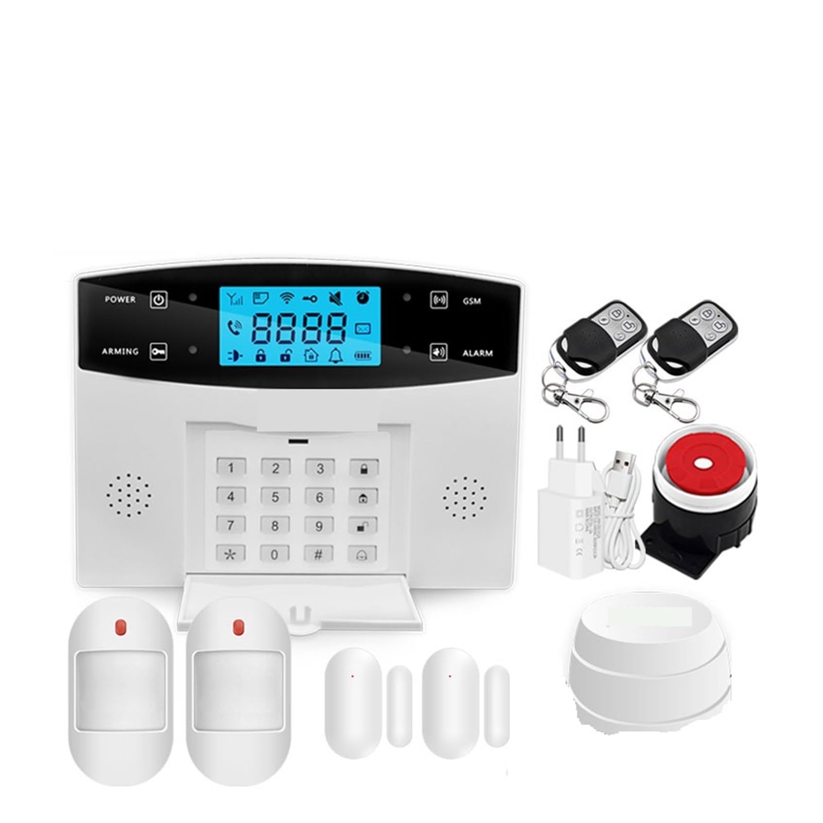 System alarmowy do domu, System alarmowy do domu, Wi-Fi Home Security System alarmowy Ekran LCD Host Bezprzewodowy detektor 433 MHz Kontrola aplikacji do bezpieczeństwa domu i bezpieczeństwa dzieci(Op
