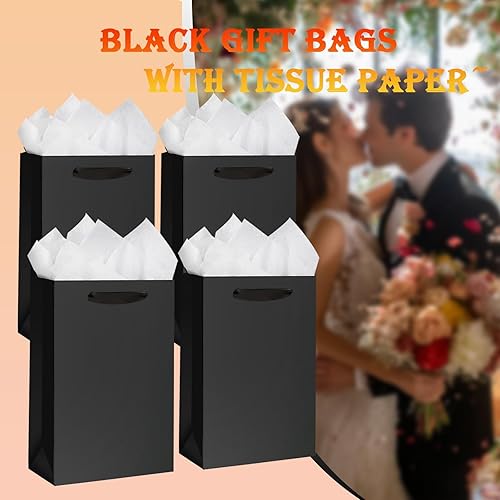 Miniatura 8 de 10 bolsas de regalo con papel de seda de 8 x 4 x 11 pulgadas.