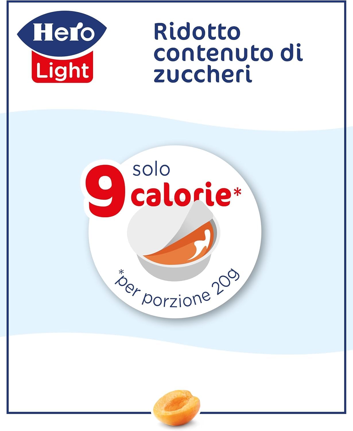 Hero Light Poker Confettura di Albicocche Light, 20 Confezioni da 80g (4 monodosi x 20g), Marmellata Extra, Frutta di Alta Qualità, Senza Conservanti e Senza Coloranti, Pochissime Calorie