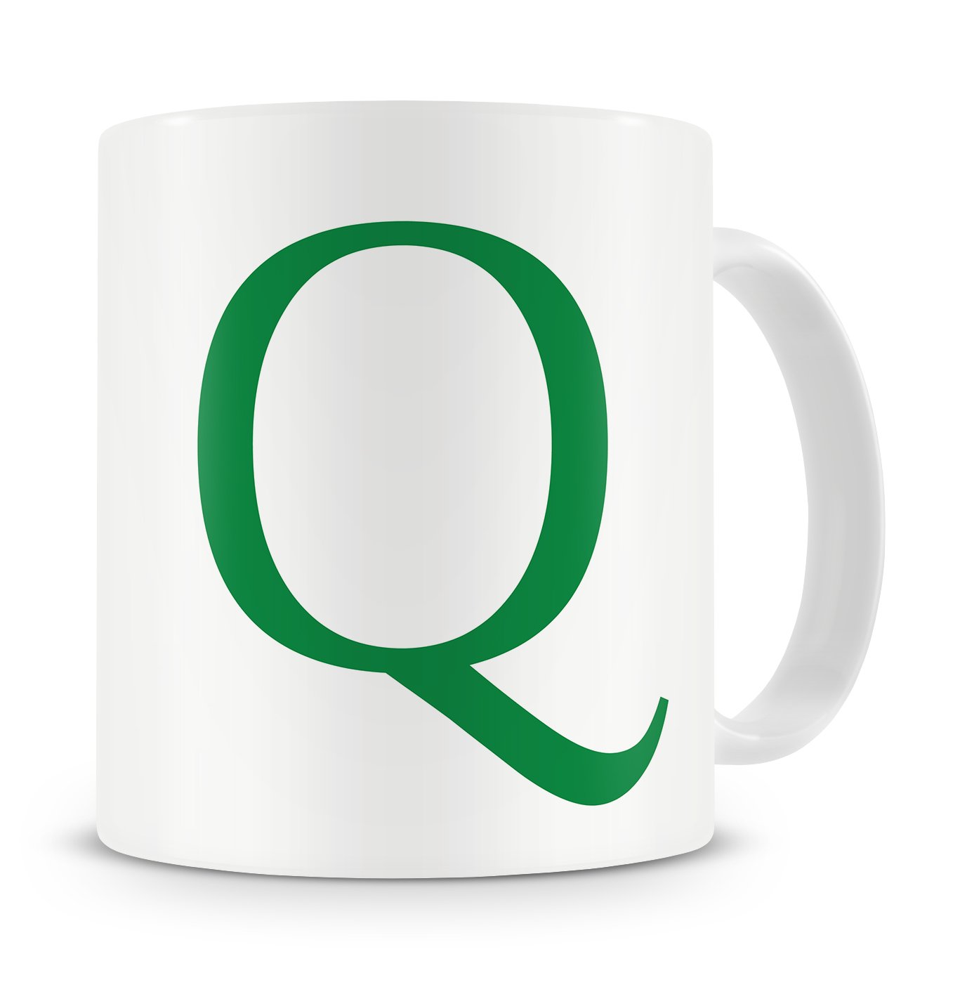 givagift Letter “Q” Mug – Letter Q Mug, Q Letter Mug, Q Mug – Mug Gift/Present – Choice Of Colours – Modern/Cool/Trendy Style Mug (Green)