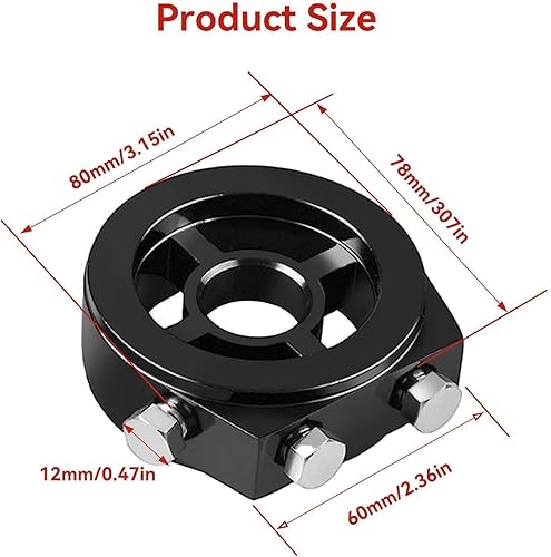 Miniatura 9 de Placa sándwich de aceite, adaptador de presión de aceite y manómetro de filtro de aceite, adaptador universal de rosca de filtro de aceite,