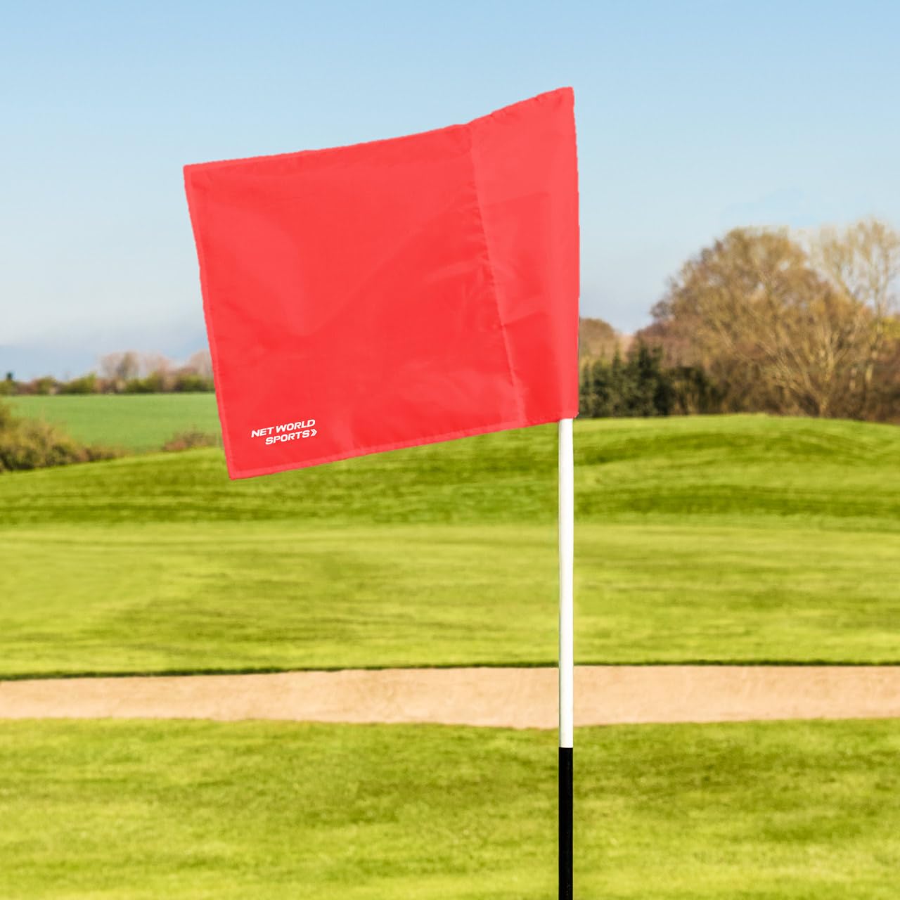 FORZA Golf Course Flags [4 Pack] | Durable Nylon 12in x 12in Flags - Poles Not Included (Red)