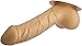 TOYLIE Funda para el pene de látex Carlos oro con base para adherirse a la ropa - Funda de pene venosa con gran saco escrotal y glande perfilado