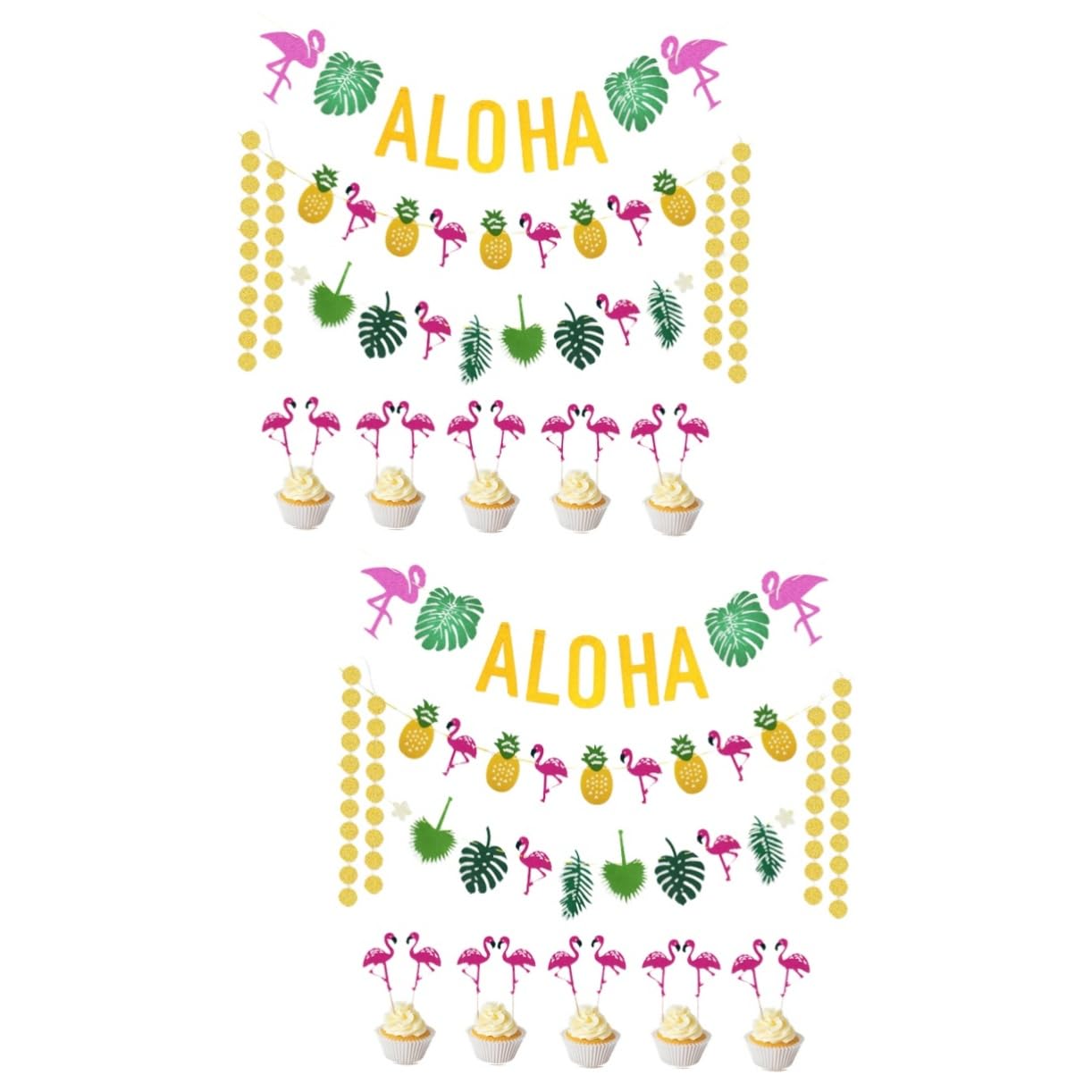 ibasenice 2stücke Hawaiian Party Dekorationsset Aloha Girlande Mit Schildkröten Und Blättermotiven Für Sommer Und Gartenpartys Teiliges Mit Bunten Tropen-accessoires Und
