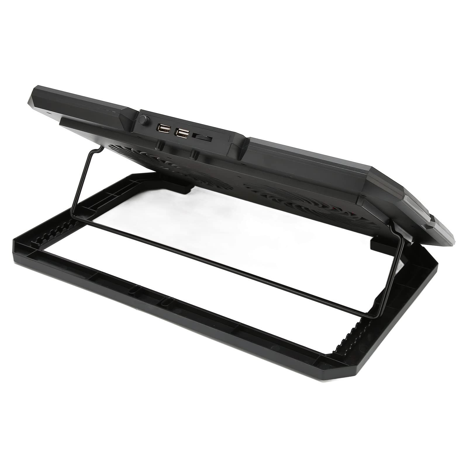 RGB Podkładka chłodząca do laptopa Podwójne ciche wentylatory 2 porty USB 7 poziomów, regulacja wysokości Chłodnica do laptopa do gier, wentylator do gier w notebooku