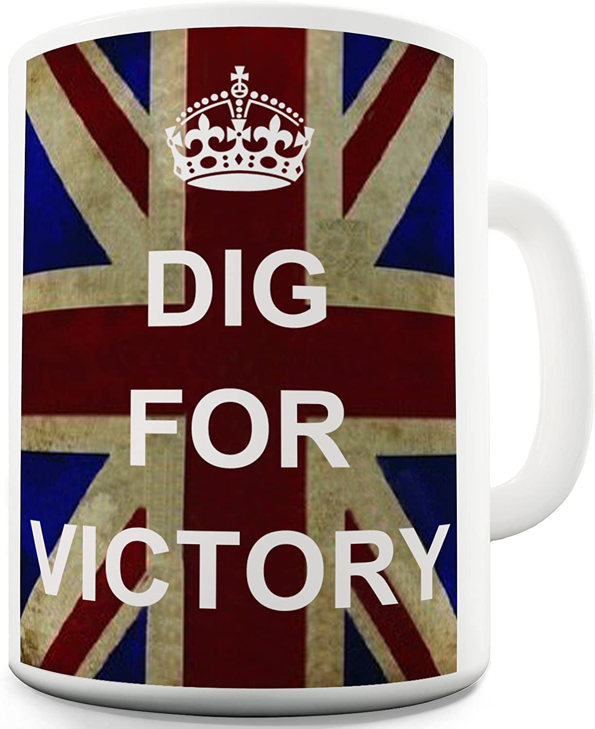 Berry Prints11 OZ Dig for Victory Keep Calm and Carry Coffee Mugs for Tea, Hot Chocolate - Ceramic Cups for Valentine, Birthday Gift, Home and Office