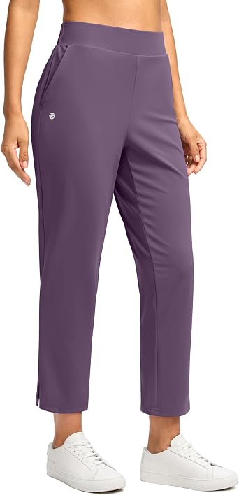 G Gradual Women's Pants Travel Ankle 7/8 Golf Pants with 3 Pockets Slacks | 25.5 27.5 , Petite Friendly, Elastic Waist, Soft and Stretchy, Wash and Dry Well, Inner Drawstring, Work, Business Casual