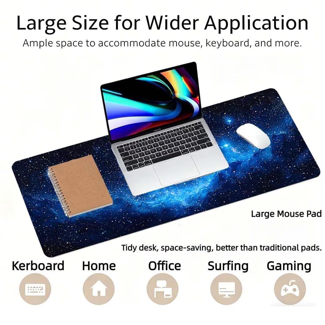Lpfieonn Weihnachten Großes Schreibtischunterlage, XXL Schreibtischunterlagen, Weiß XXL Wasserdicht Gaming Mousepad mit Vernähter Rand und Rutschfeste Gummibasis, für Hause/Büro 120x60cm PF-3023