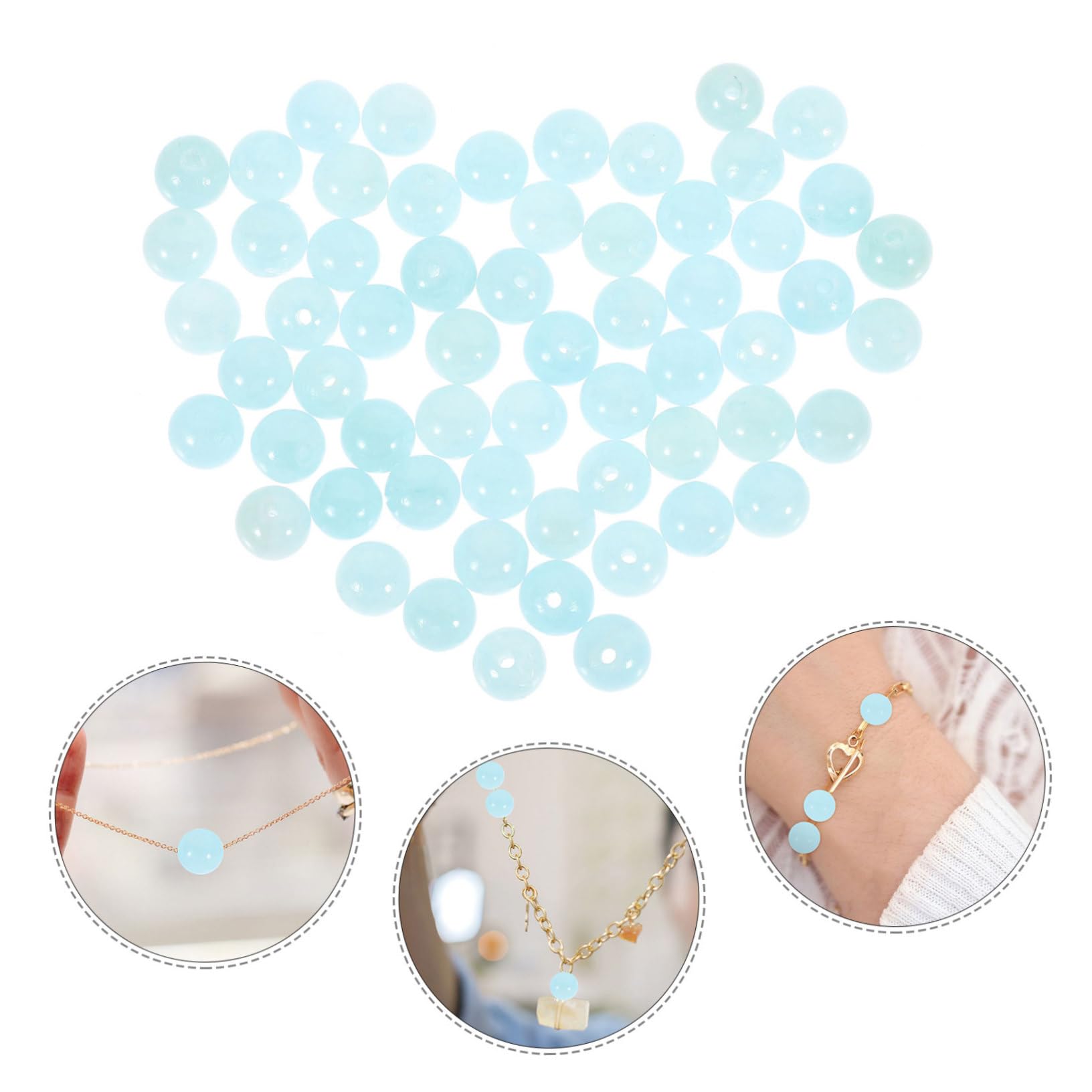 900 Piezas Cuentas Redondas Azules con Orificio Grande para Joyería Kit de Abalorios de Vidrio para Pulseras y Collares DIY Accesorios Artesanales Azul
