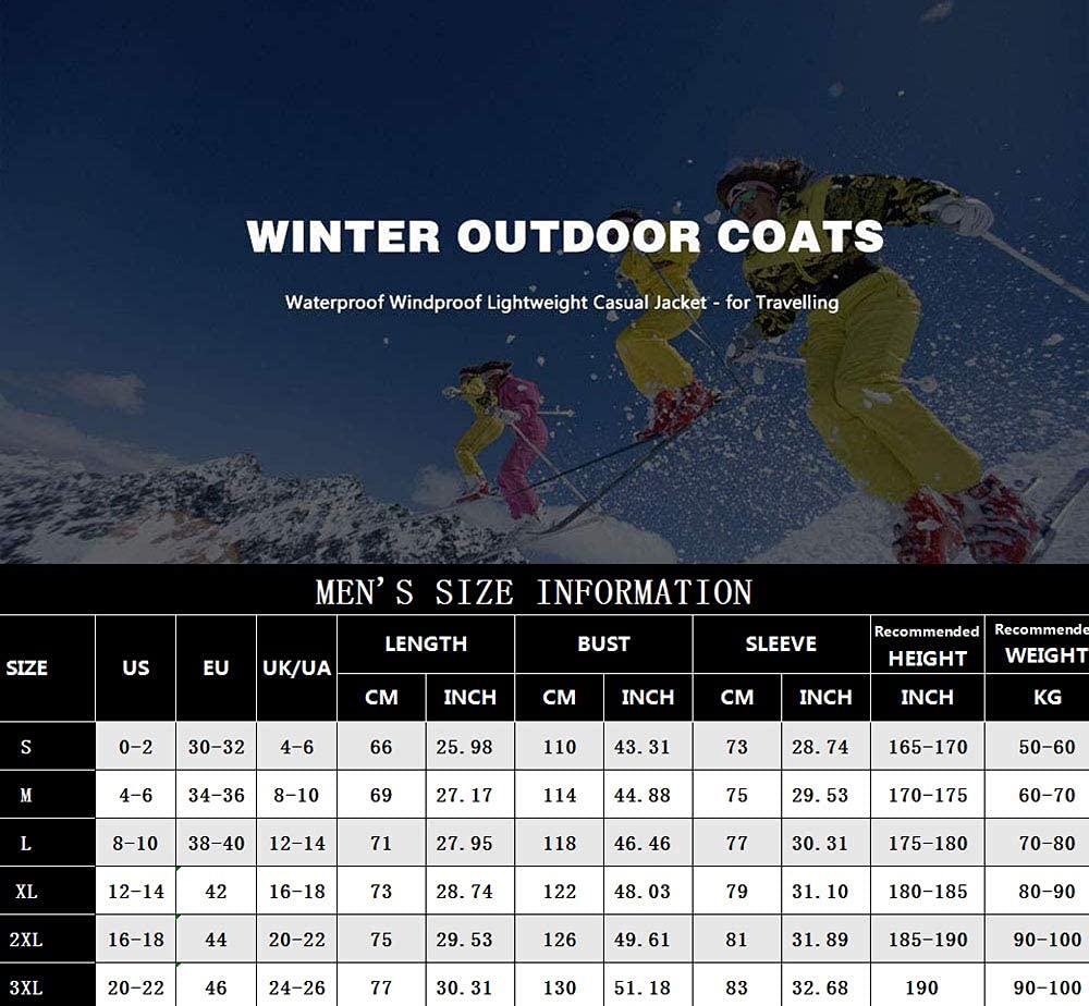 MU Chaqueta de Esquí a Prueba de Agua para Hombre Abrigo de Nieve de Invierno Cálido Montaña Cubierta de Montaña Removesa Capucha Extraíble Chaquetas de Snowboarding/Blue/Xl
